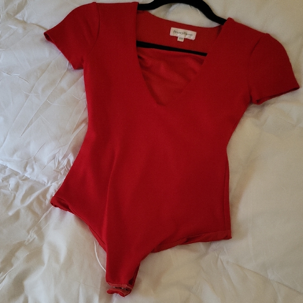 Privacy Please Scarlet V-Neck Bodysuit